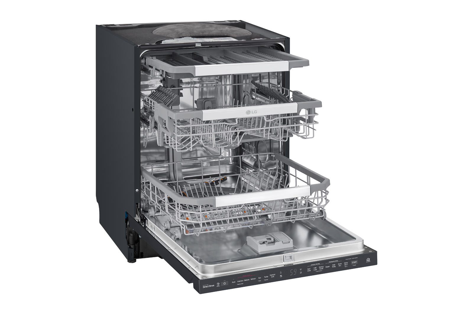 LG QuadWash ™ Steam-opvaskemaskine med Auto Open Dry-funktion og Wi-Fi, DU517HMS