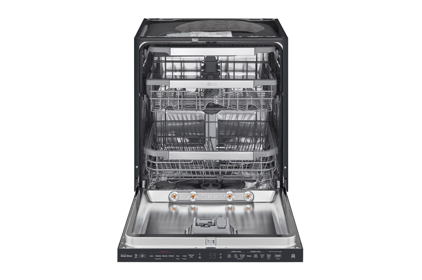 LG QuadWash™ Steam-opvaskemaskine (Matte Black Stainless Steel), Energiklasse D, Auto Open Dry-funktion og Smart Diagnosis™ med Wi-Fi, SDU527HM
