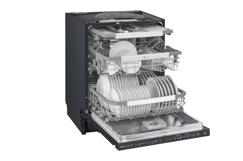 LG QuadWash™ Steam-opvaskemaskine (Matte Black Stainless Steel), Energiklasse D, Auto Open Dry-funktion og Smart Diagnosis™ med Wi-Fi, SDU527HM