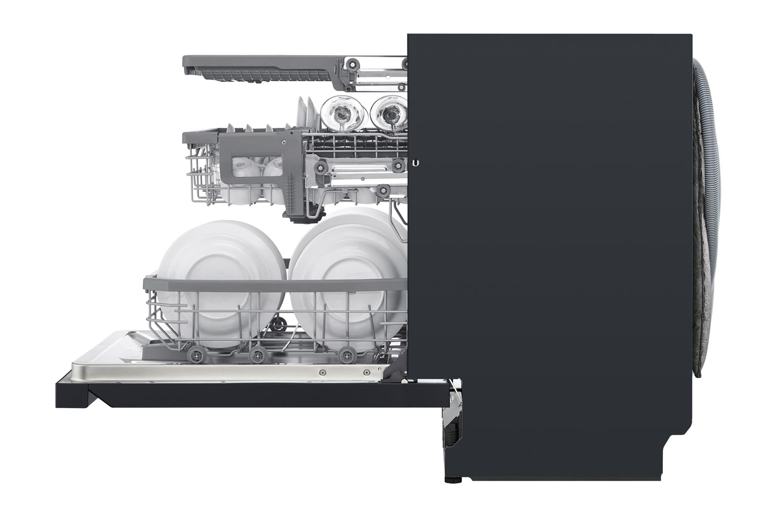 LG QuadWash™ Steam-opvaskemaskine (Matte Black Stainless Steel), Energiklasse D, Auto Open Dry-funktion og Smart Diagnosis™ med Wi-Fi, SDU527HM