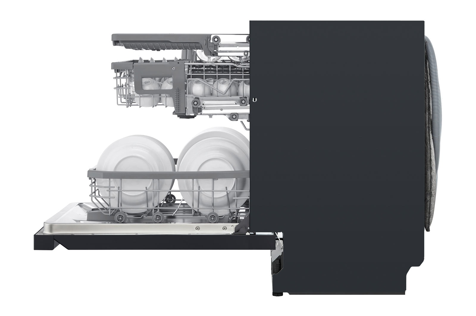 LG QuadWash™ Steam-opvaskemaskine (Matte Black Stainless Steel), Energiklasse D, Auto Open Dry-funktion og Smart Diagnosis™ med Wi-Fi, SDU527HM