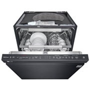 LG QuadWash™ Steam-opvaskemaskine (Matte Black Stainless Steel), Energiklasse D, Auto Open Dry-funktion og Smart Diagnosis™ med Wi-Fi, SDU527HM