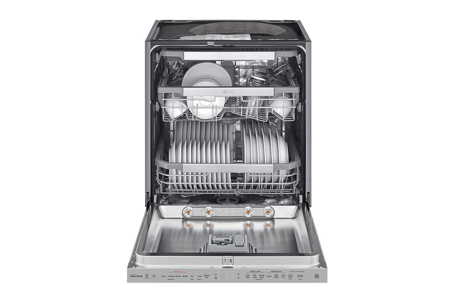 LG QuadWash™ Steam-opvaskemaskine (Noble Steel) Energiklasse D, Auto Open Dry-funktion og Smart Diagnosis™ med Wi-Fi, SDU527HS