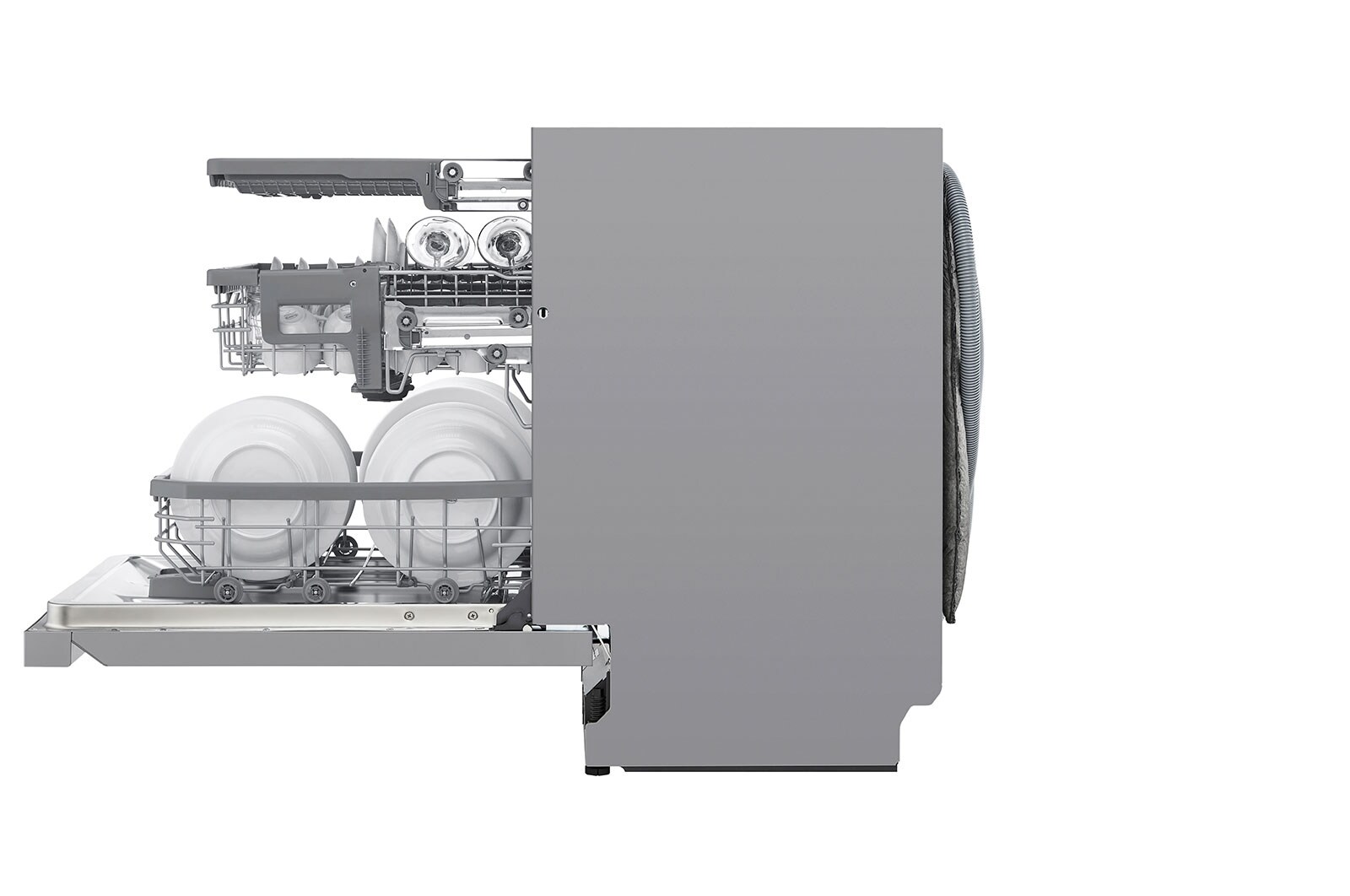 LG QuadWash™ Steam-opvaskemaskine (Noble Steel) Energiklasse D, Auto Open Dry-funktion og Smart Diagnosis™ med Wi-Fi, SDU527HS