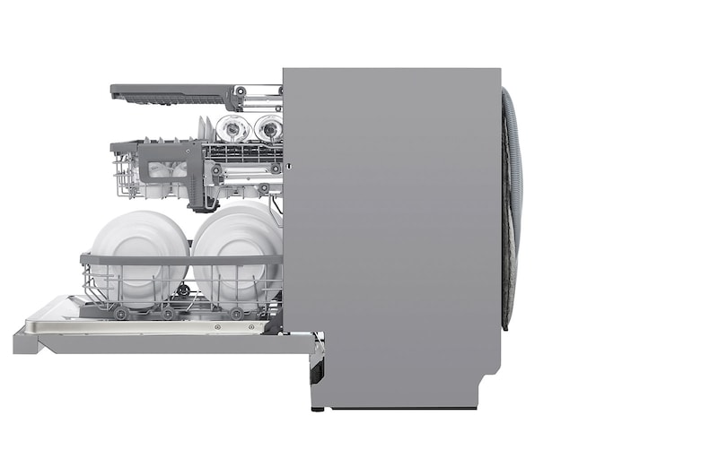 LG QuadWash™ Steam-opvaskemaskine (Noble Steel) Energiklasse D, Auto Open Dry-funktion og Smart Diagnosis™ med Wi-Fi, SDU527HS