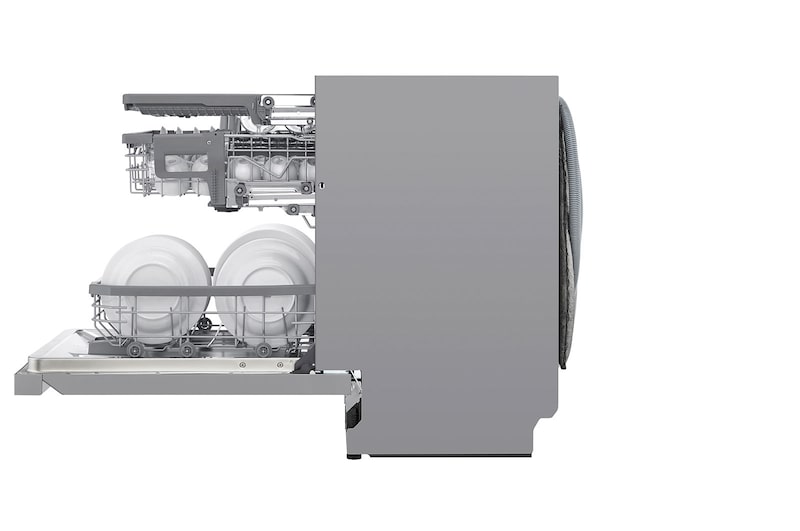 LG QuadWash™ Steam-opvaskemaskine (Noble Steel) Energiklasse D, Auto Open Dry-funktion og Smart Diagnosis™ med Wi-Fi, SDU527HS