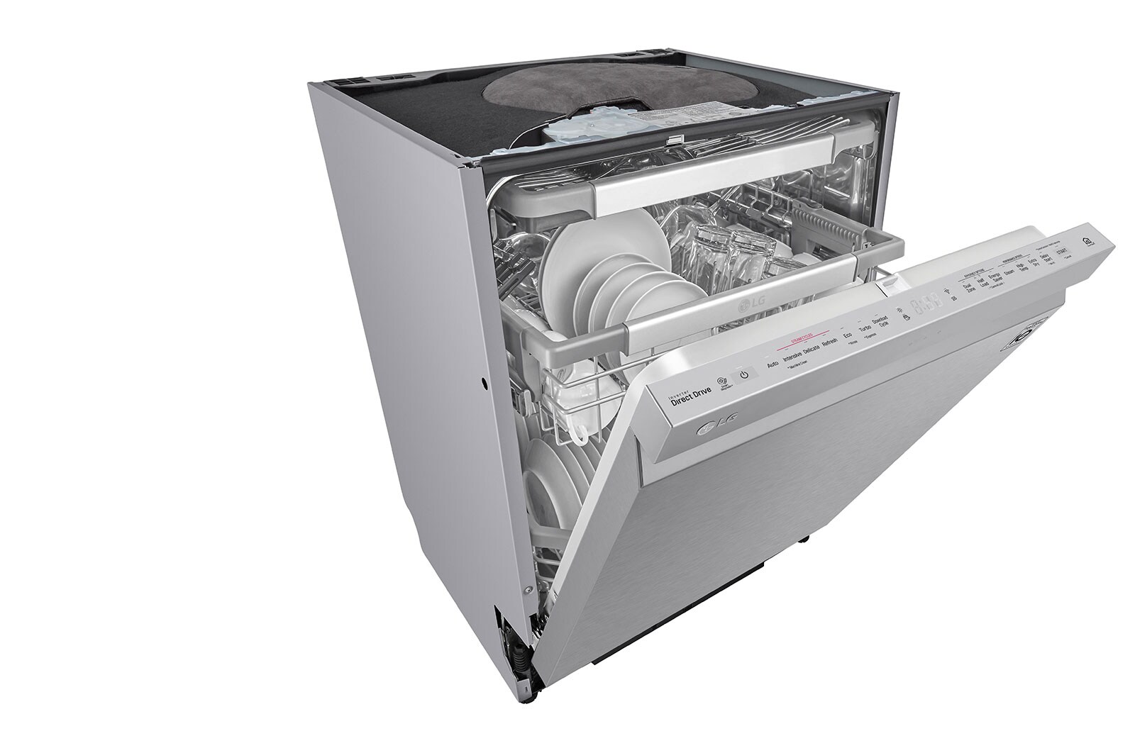 LG QuadWash™ Steam-opvaskemaskine (Noble Steel) Energiklasse D, Auto Open Dry-funktion og Smart Diagnosis™ med Wi-Fi, SDU527HS