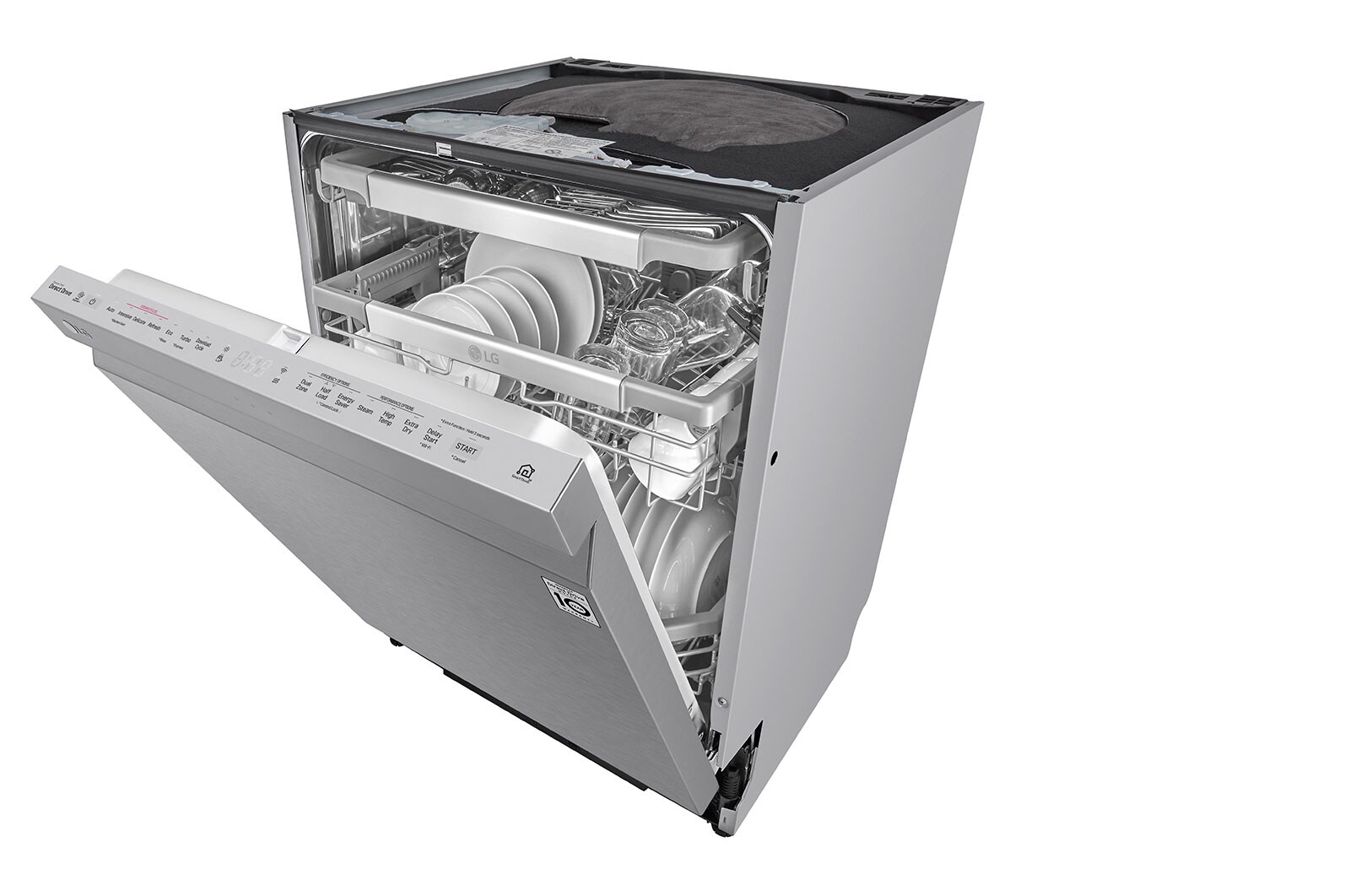 LG QuadWash™ Steam-opvaskemaskine (Noble Steel) Energiklasse D, Auto Open Dry-funktion og Smart Diagnosis™ med Wi-Fi, SDU527HS