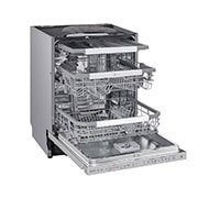 LG QuadWash™ Steam-opvaskemaskine (Noble Steel) Energiklasse D, Auto Open Dry-funktion og Smart Diagnosis™ med Wi-Fi, SDU527HS