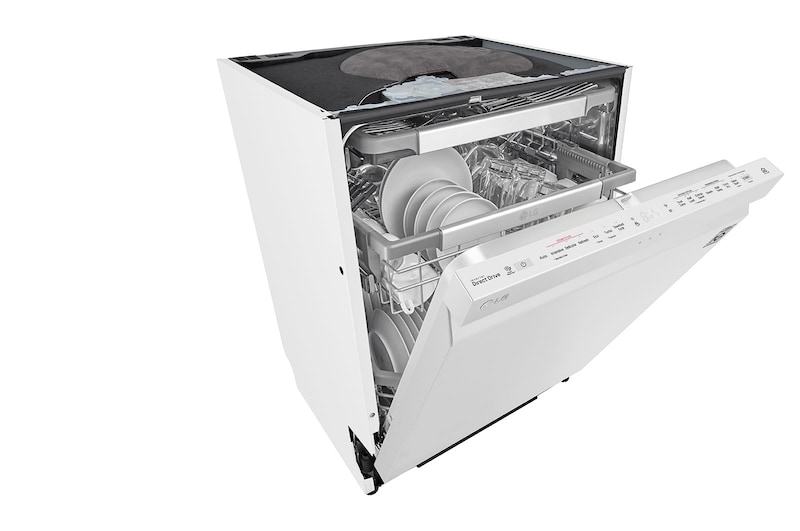 LG QuadWash ™ Steam-opvaskemaskine (Hvid) Energiklasse D, Auto Open Dry-funktion og Smart Diagnosis™ med Wi-Fi, SDU527HW