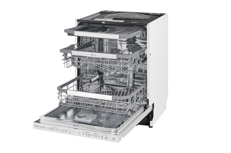 LG QuadWash ™ Steam-opvaskemaskine (Hvid) Energiklasse D, Auto Open Dry-funktion og Smart Diagnosis™ med Wi-Fi, SDU527HW