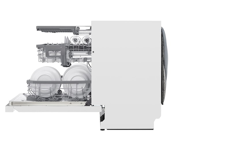 LG QuadWash ™ Steam-opvaskemaskine (Hvid) Energiklasse D, Auto Open Dry-funktion og Smart Diagnosis™ med Wi-Fi, SDU527HW