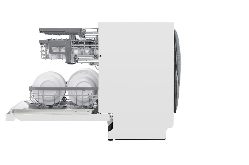 LG QuadWash ™ Steam-opvaskemaskine (Hvid) Energiklasse D, Auto Open Dry-funktion og Smart Diagnosis™ med Wi-Fi, SDU527HW