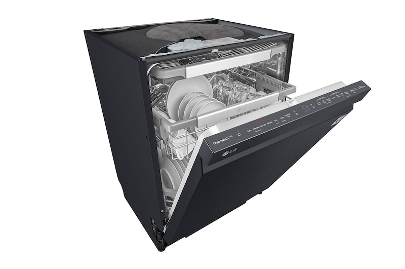 LG QuadWash™ Steam-opvaskemaskine (Matte Black Stainless Steel), Energiklasse C, Auto Open Dry-funktion og Smart Diagnosis™ med Wi-Fi, SDU557HM