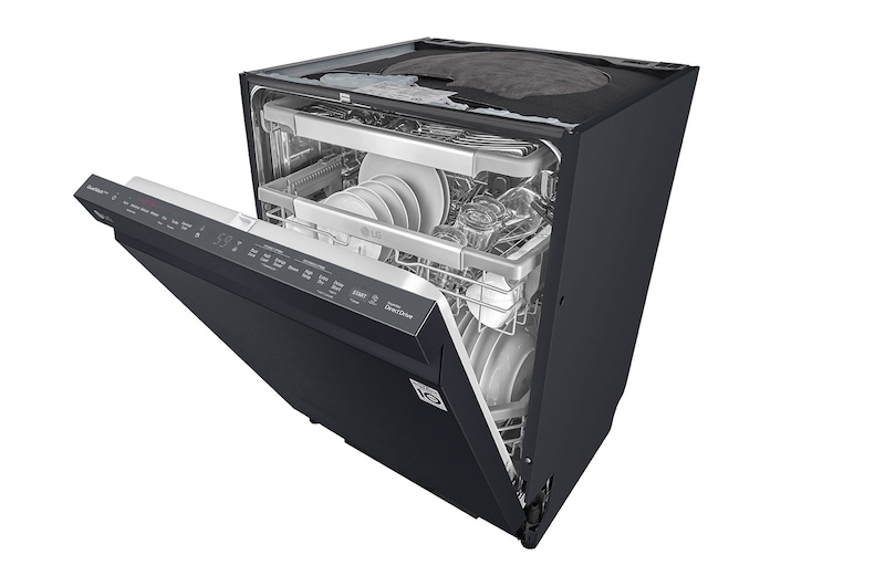 LG QuadWash™ Steam-opvaskemaskine (Matte Black Stainless Steel), Energiklasse C, Auto Open Dry-funktion og Smart Diagnosis™ med Wi-Fi, SDU557HM