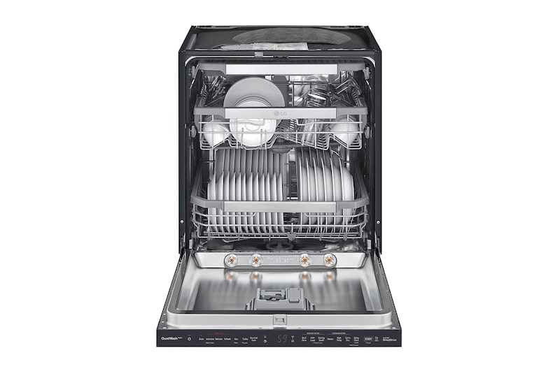 LG QuadWash™ Steam-opvaskemaskine (Matte Black Stainless Steel), Energiklasse C, Auto Open Dry-funktion og Smart Diagnosis™ med Wi-Fi, SDU557HM