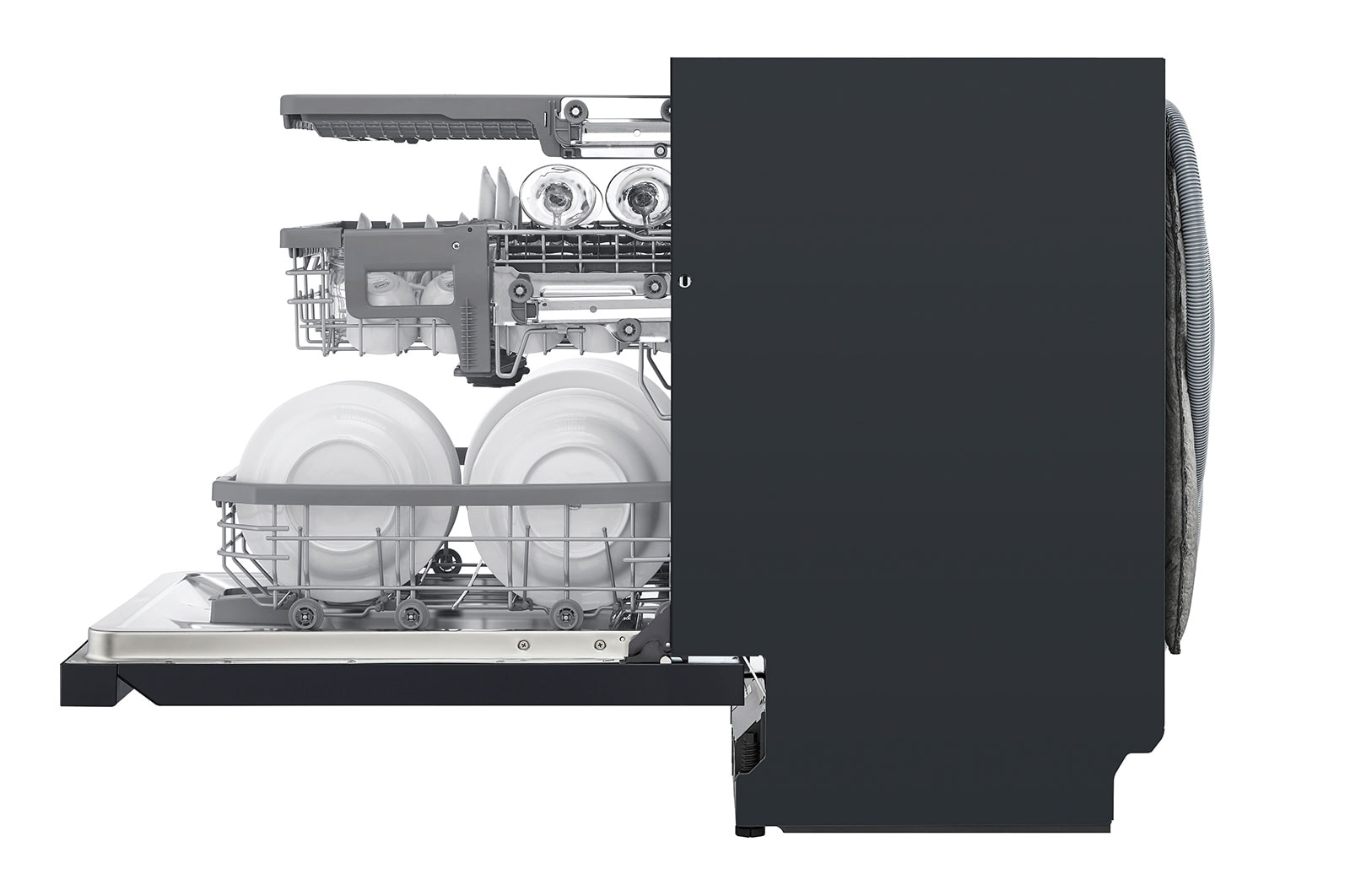 LG QuadWash™ Steam-opvaskemaskine (Matte Black Stainless Steel), Energiklasse C, Auto Open Dry-funktion og Smart Diagnosis™ med Wi-Fi, SDU557HM
