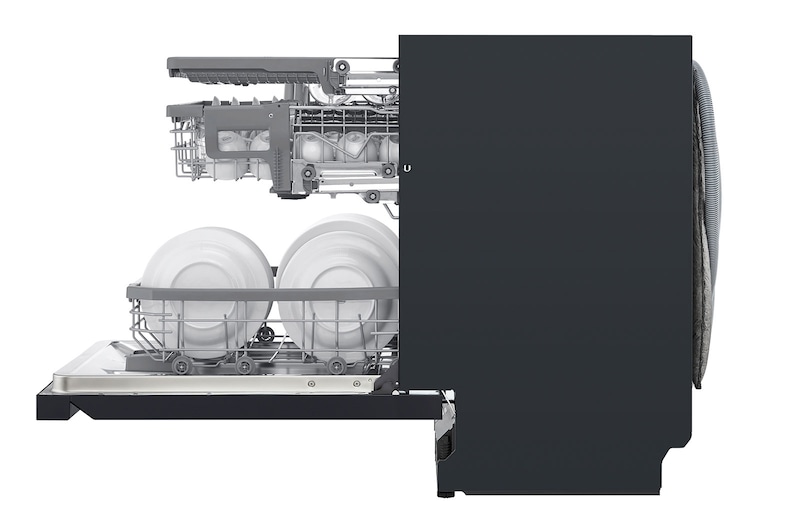 LG QuadWash™ Steam-opvaskemaskine (Matte Black Stainless Steel), Energiklasse C, Auto Open Dry-funktion og Smart Diagnosis™ med Wi-Fi, SDU557HM