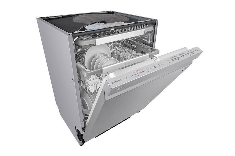 LG QuadWash™ Steam-opvaskemaskine (Noble Steel) Energiklasse C, Auto Open Dry-funktion og Smart Diagnosis™ med Wi-Fi, SDU557HS