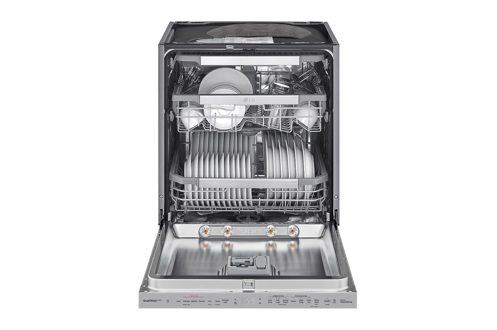LG QuadWash™ Steam-opvaskemaskine (Noble Steel) Energiklasse C, Auto Open Dry-funktion og Smart Diagnosis™ med Wi-Fi, SDU557HS