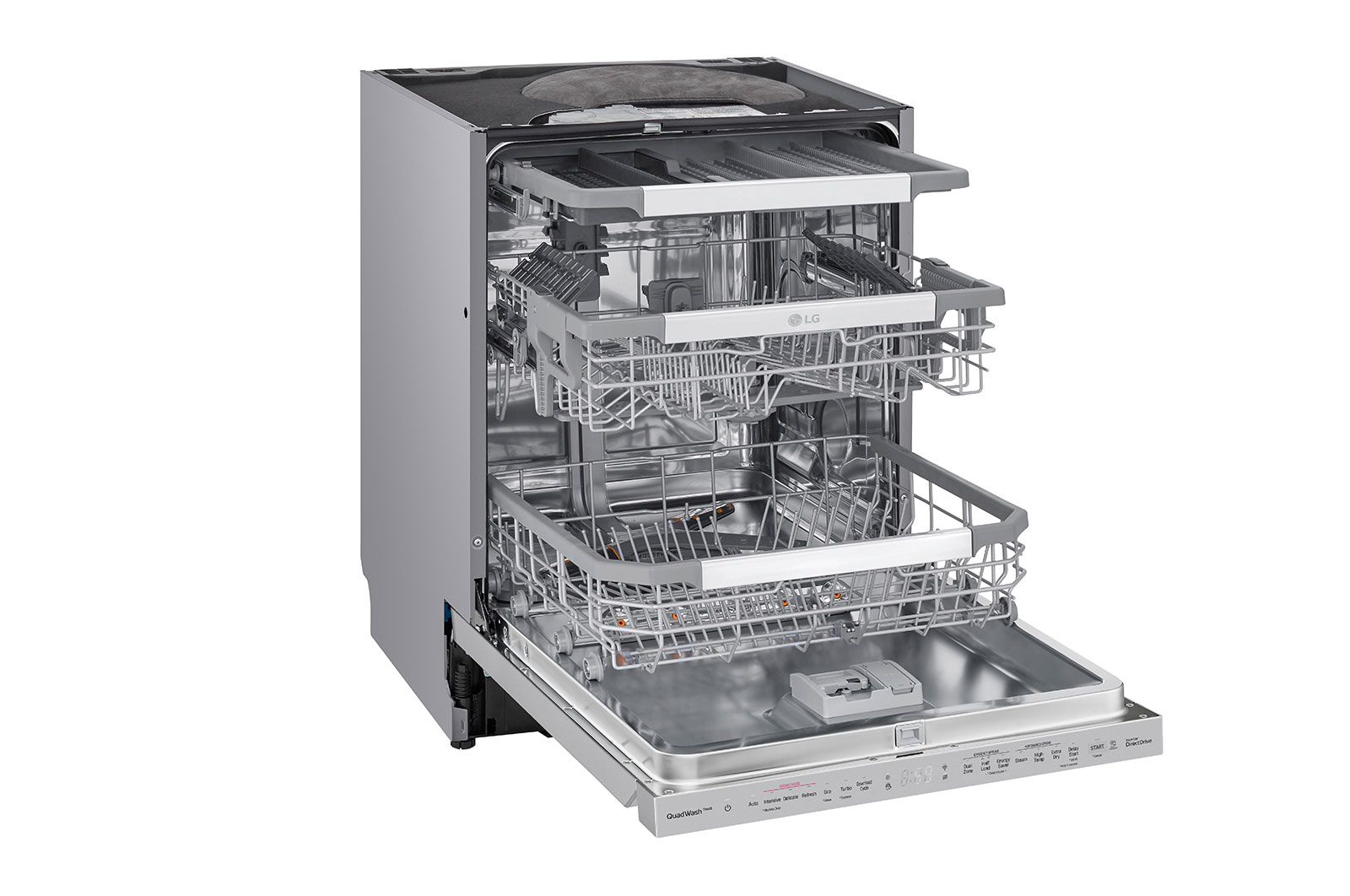 LG QuadWash™ Steam-opvaskemaskine (Noble Steel) Energiklasse C, Auto Open Dry-funktion og Smart Diagnosis™ med Wi-Fi, SDU557HS