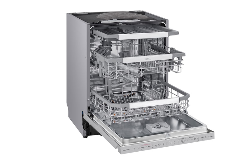 LG QuadWash™ Steam-opvaskemaskine (Noble Steel) Energiklasse C, Auto Open Dry-funktion og Smart Diagnosis™ med Wi-Fi, SDU557HS