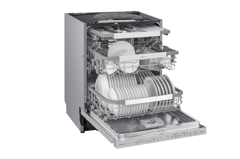 LG QuadWash™ Steam-opvaskemaskine (Noble Steel) Energiklasse C, Auto Open Dry-funktion og Smart Diagnosis™ med Wi-Fi, SDU557HS