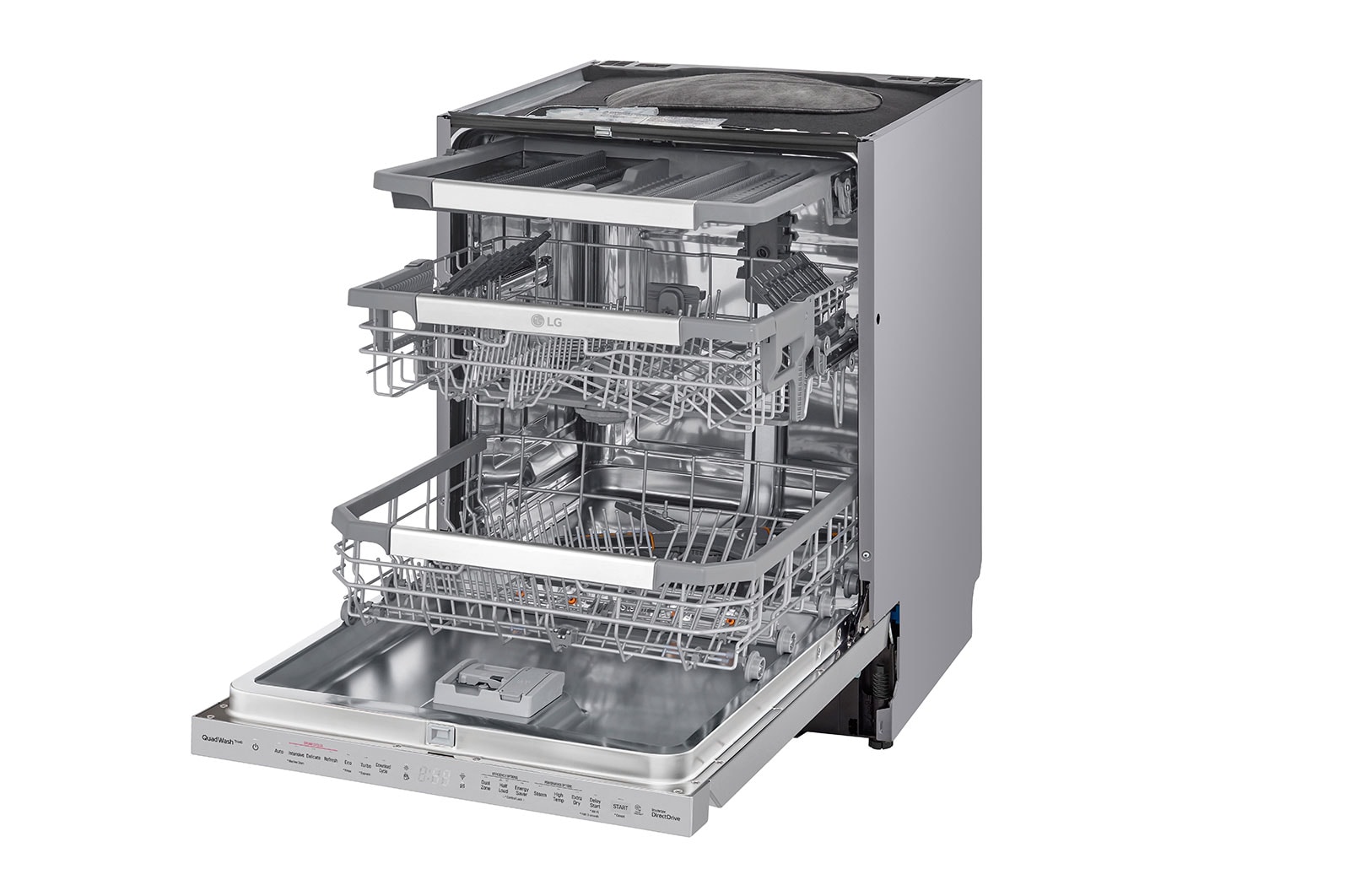 LG QuadWash™ Steam-opvaskemaskine (Noble Steel) Energiklasse C, Auto Open Dry-funktion og Smart Diagnosis™ med Wi-Fi, SDU557HS