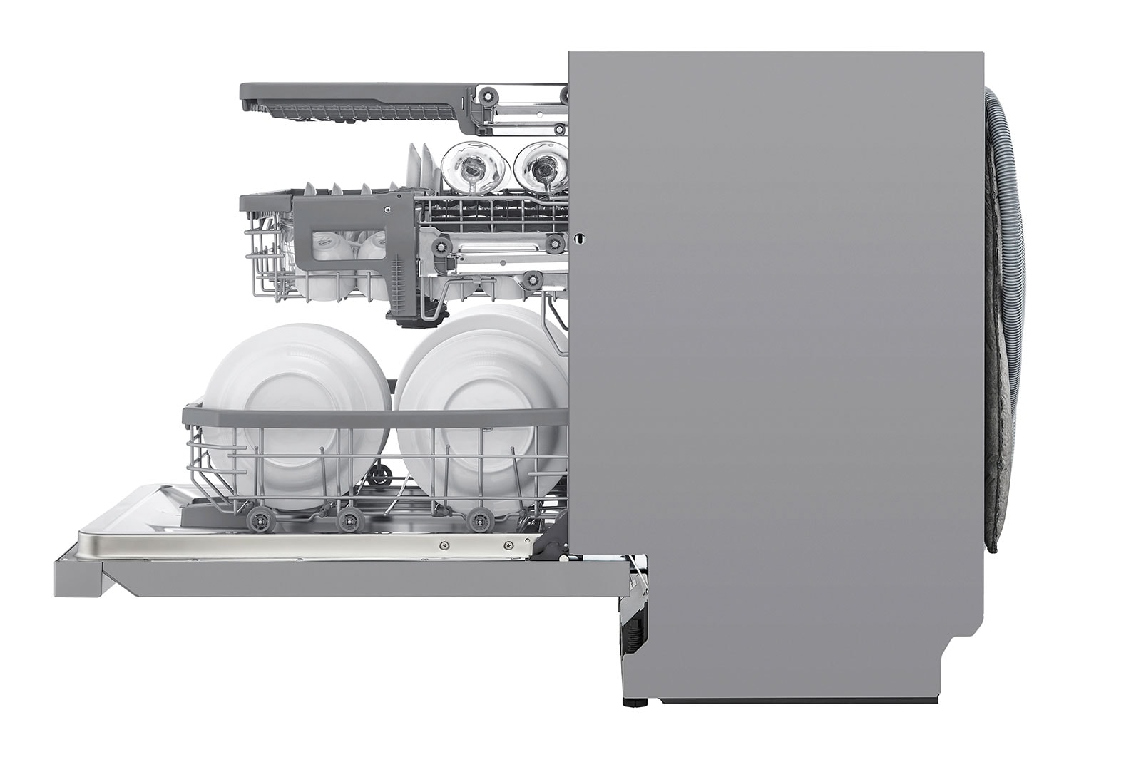 LG QuadWash™ Steam-opvaskemaskine (Noble Steel) Energiklasse C, Auto Open Dry-funktion og Smart Diagnosis™ med Wi-Fi, SDU557HS