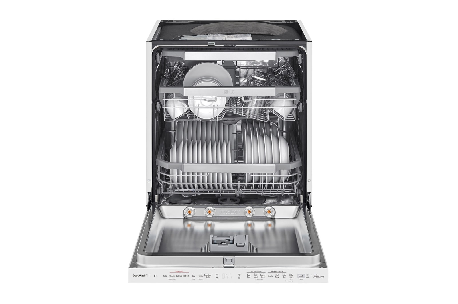 LG QuadWash ™ Steam-opvaskemaskine (Hvid) Energiklasse C, Auto Open Dry-funktion og Smart Diagnosis™ med Wi-Fi, SDU557HW