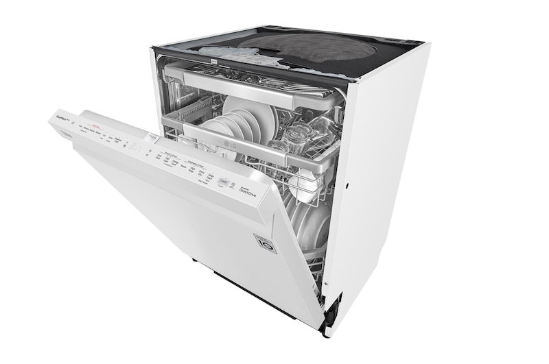 LG QuadWash ™ Steam-opvaskemaskine (Hvid) Energiklasse C, Auto Open Dry-funktion og Smart Diagnosis™ med Wi-Fi, SDU557HW