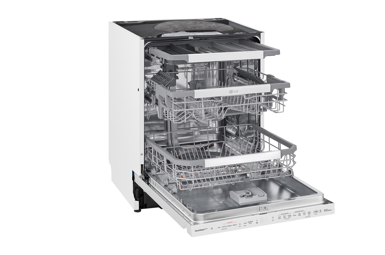 LG QuadWash ™ Steam-opvaskemaskine (Hvid) Energiklasse C, Auto Open Dry-funktion og Smart Diagnosis™ med Wi-Fi, SDU557HW