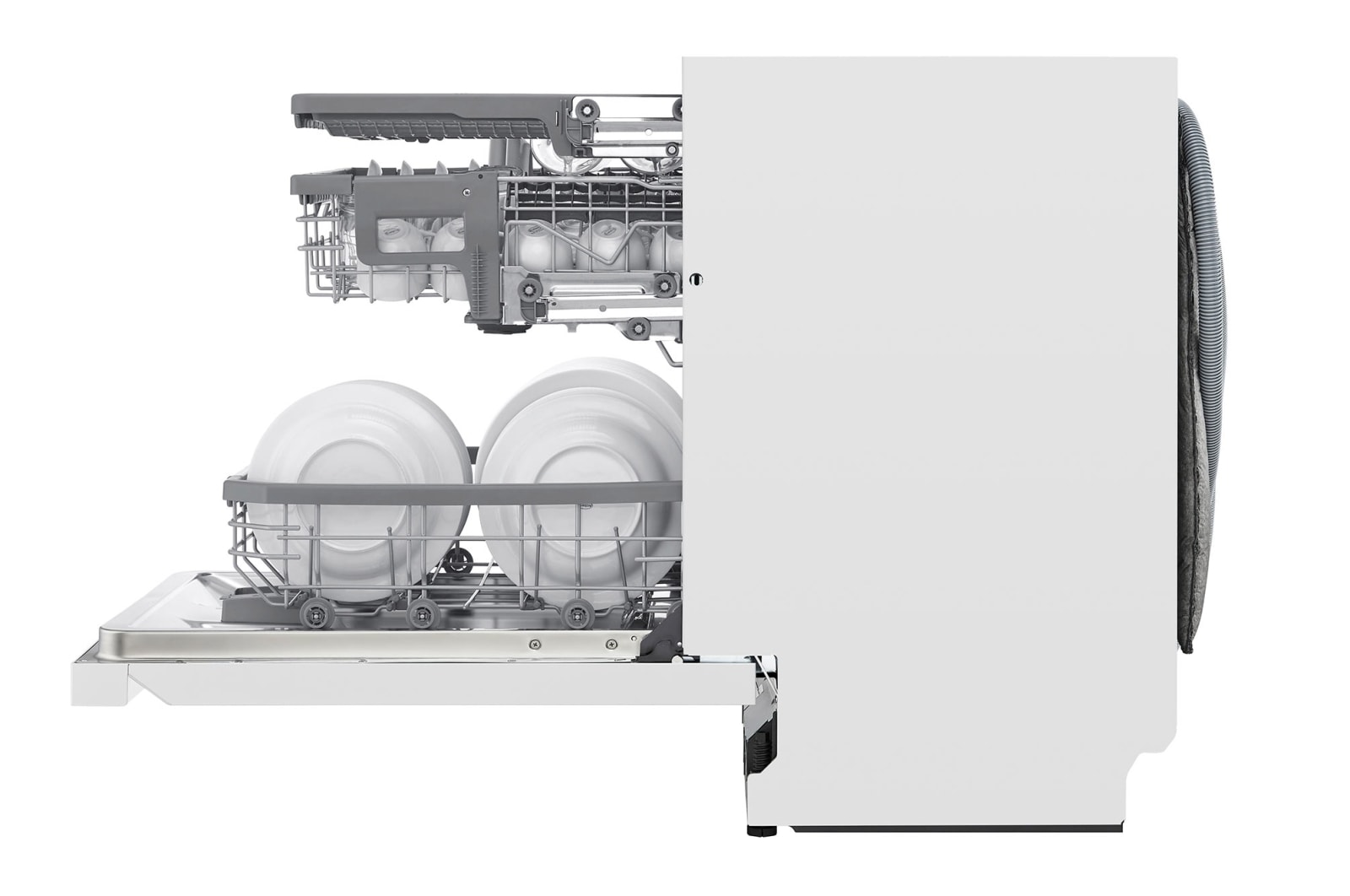 LG QuadWash ™ Steam-opvaskemaskine (Hvid) Energiklasse C, Auto Open Dry-funktion og Smart Diagnosis™ med Wi-Fi, SDU557HW