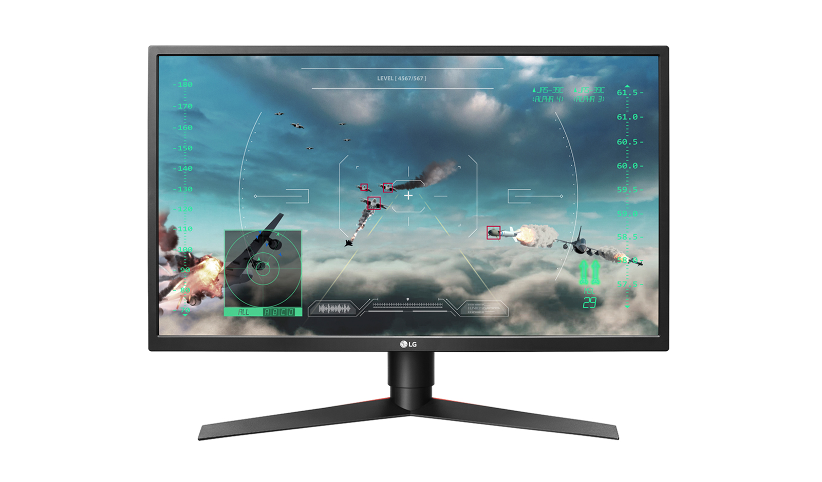 Visning forfra af 27&#34; FHD Gaming Monitor with FreeSync 27GK750F