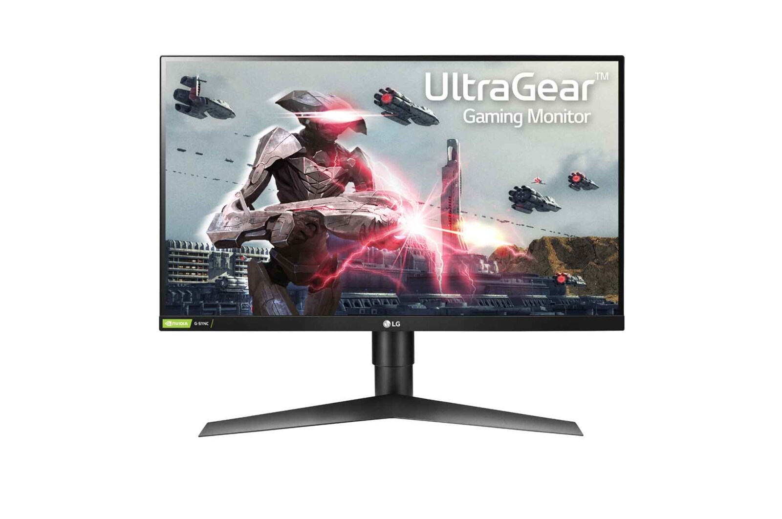 Visning forfra af 27&#34; FHD (1920 x 1080) IPS-skærm 27GL650F-B