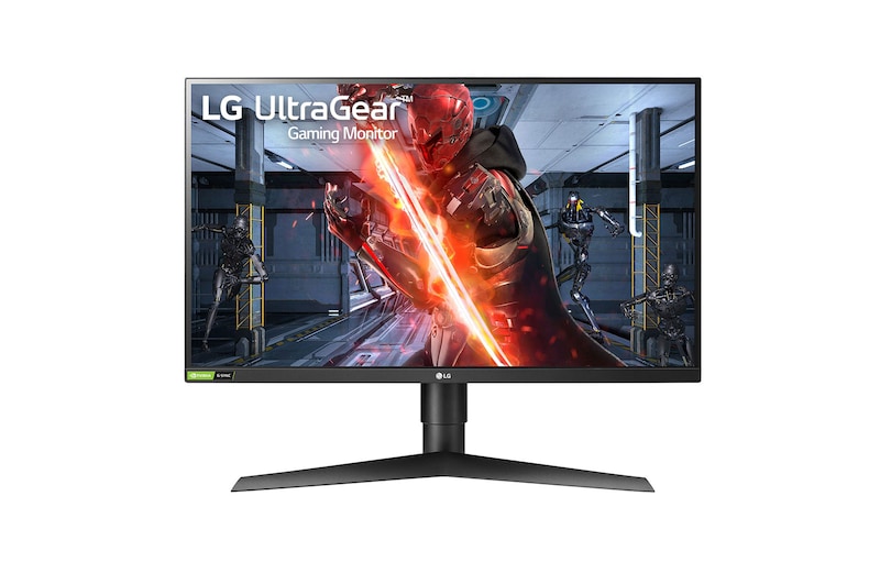 LG 27” UltraGear FHD IPS 1 ms 240Hz G-Sync-kompatibel HDR10 3-sidet virtuelt kantløs gaming-skærm, 27GN750-B