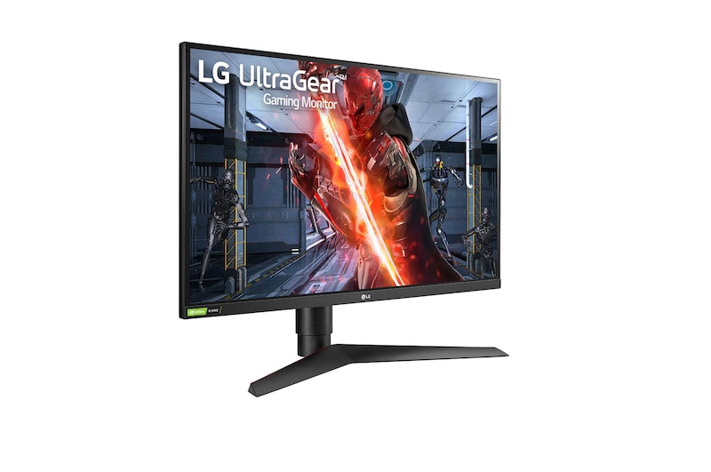 LG 27” UltraGear FHD IPS 1 ms 240Hz G-Sync-kompatibel HDR10 3-sidet virtuelt kantløs gaming-skærm, 27GN750-B