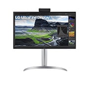 LG 27" UHD 4K Nano IPS Black-skærm med automatisk selvkalibrering, 27UQ85R-W