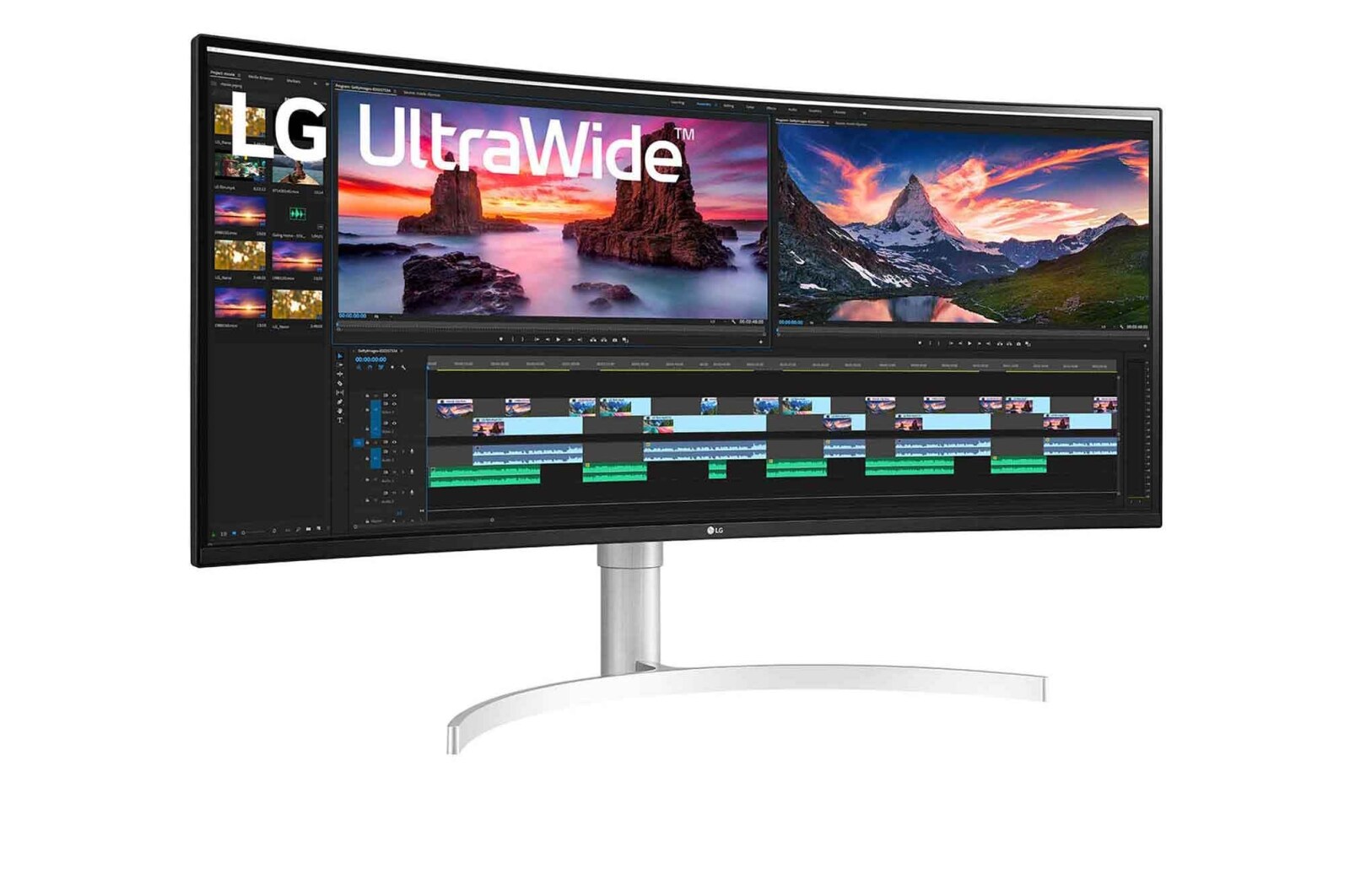 LG 38WN95CP-W 38 tommers UltraWide QHD+ IPS buet skærm NVIDIA G-SYNC™-kompatibilitet, 38WN95CP-W