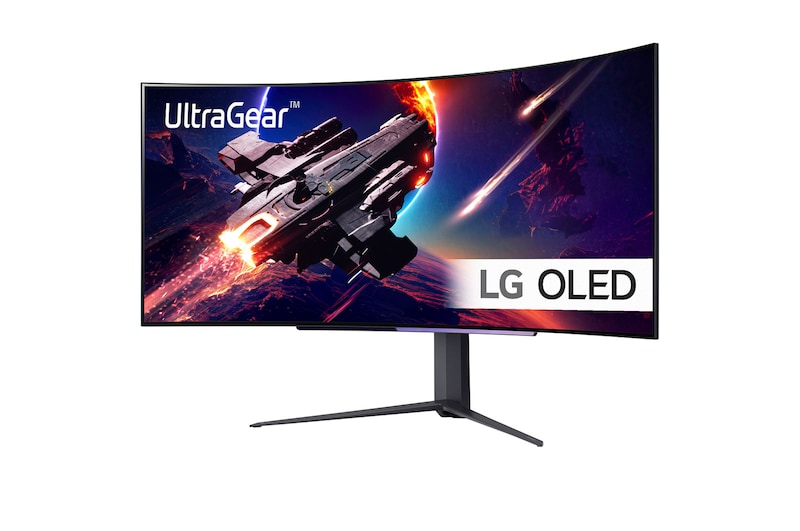 LG 45'' UltraGear™ OLED buet gamingskærm WQHD med 240 Hz opdateringshastighed og en reaktionstid på 0,03 ms (GtG), 45GR95QE-B