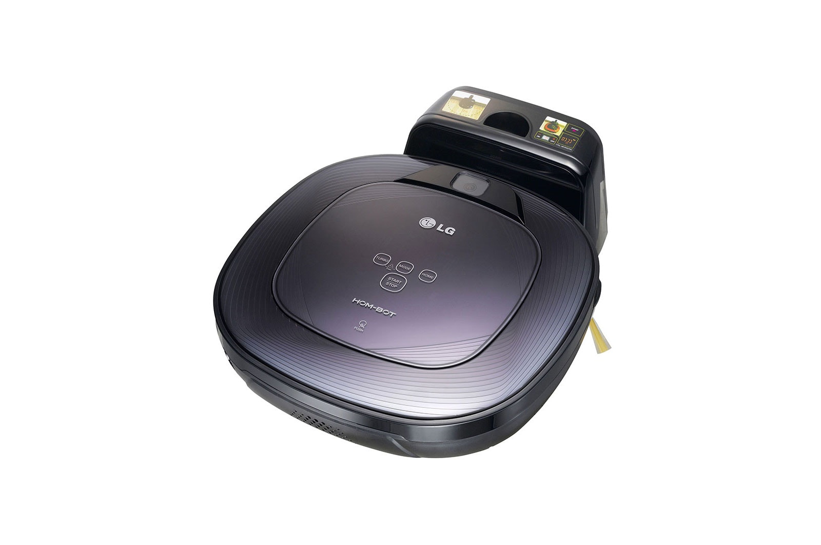 LG Ny robotstøvsuger i ocean black red farve med Smart Inverter Motor™ og alligevel grundig rengøring af hjørner, VR6270LVOB