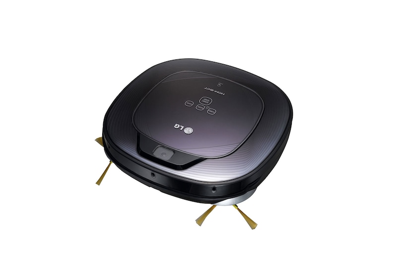 LG Ny robotstøvsuger i ocean black red farve med Smart Inverter Motor™ og alligevel grundig rengøring af hjørner, VR6270LVOB