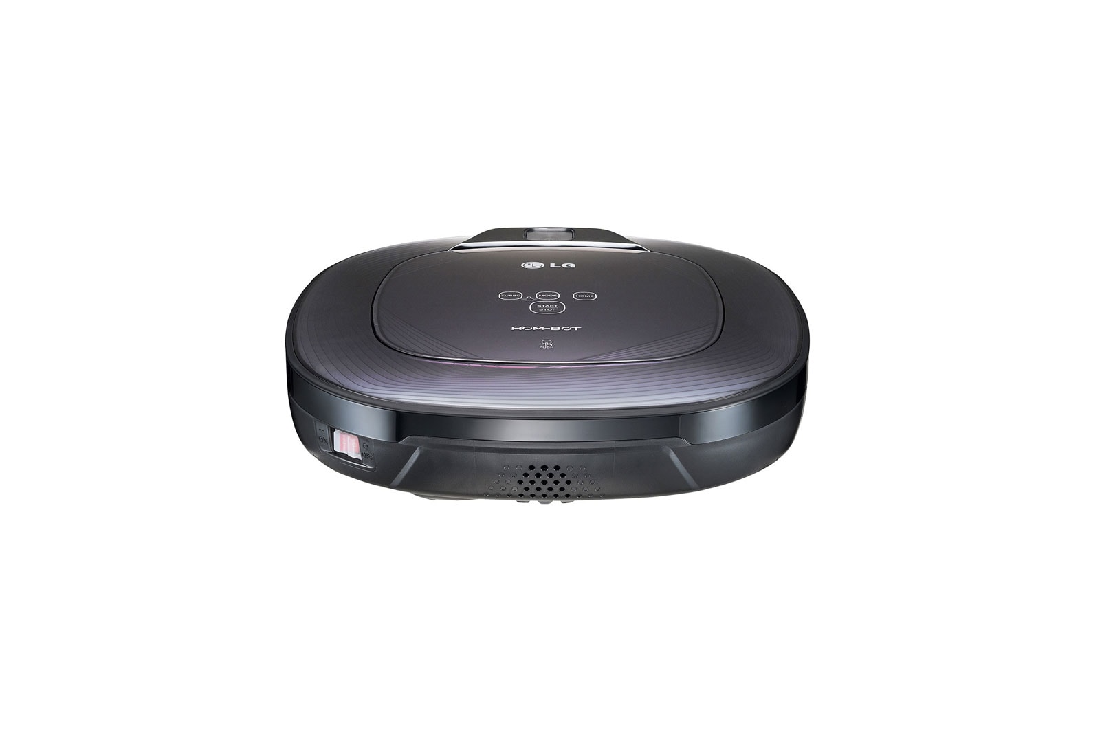 LG Ny robotstøvsuger i ocean black red farve med Smart Inverter Motor™ og alligevel grundig rengøring af hjørner, VR6270LVOB