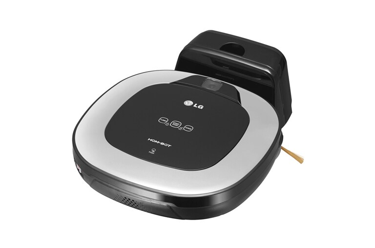 LG Effektiv rengøring i hjørner med sit firkantede design og ekstra lange børster. Lavt lydniveau og støvbeholder som er nem at tømme., VR6340LV