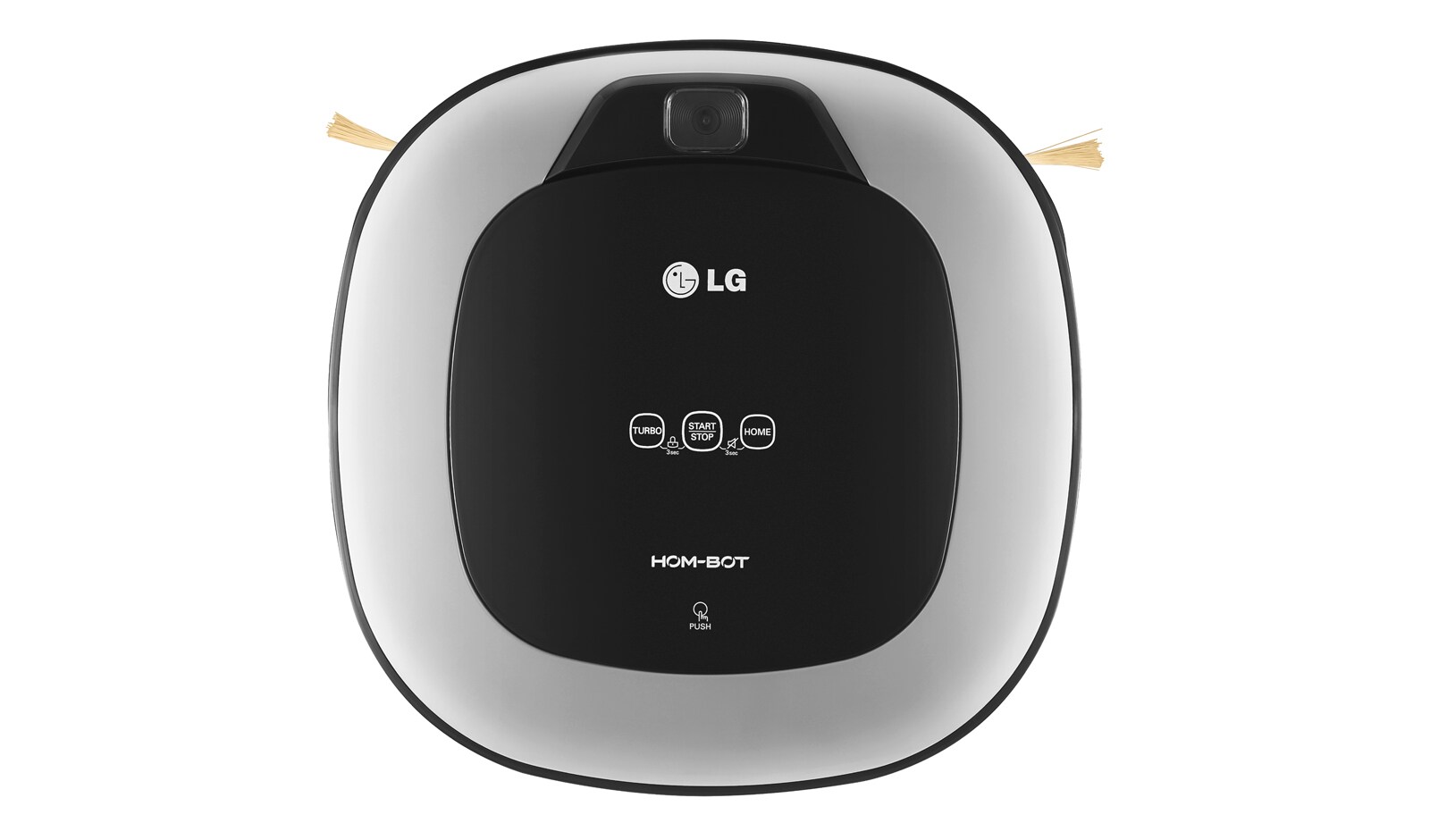 LG Effektiv rengøring i hjørner med sit firkantede design og ekstra lange børster. Lavt lydniveau og støvbeholder som er nem at tømme., VR6340LV