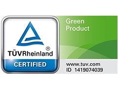 Certificeret som &quot;Grønt produkt&quot; af TUV