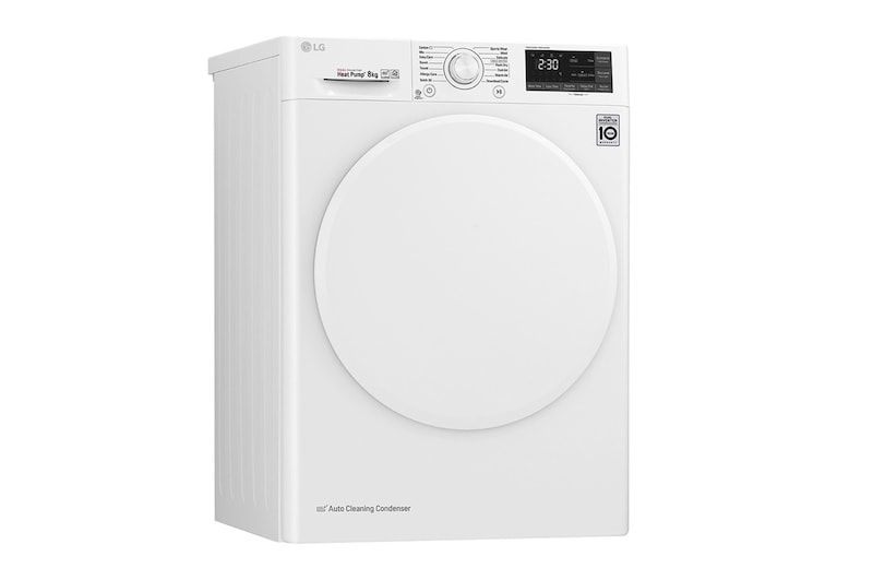 LG 8-kg DUAL Inverter Heat Pump™ -tørretumbler med ™ Eco Hybrid™ og Varmepumpe Teknologi, FDRC308N0W9