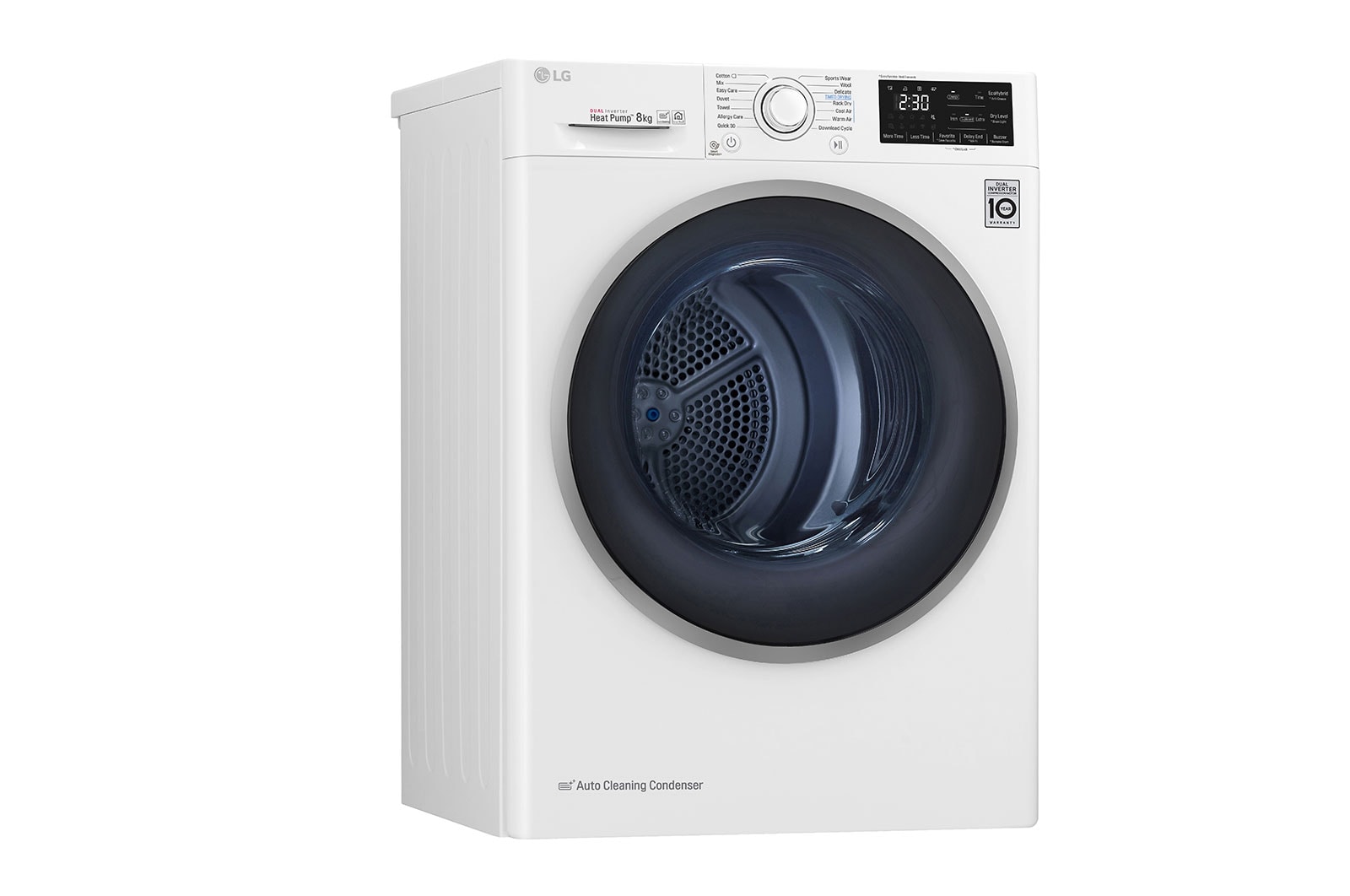 LG 8-kg DUAL Inverter Heat Pump™ -tørretumbler med ™ Eco Hybrid™ og Varmepumpe Teknologi, FDRC308N1W9