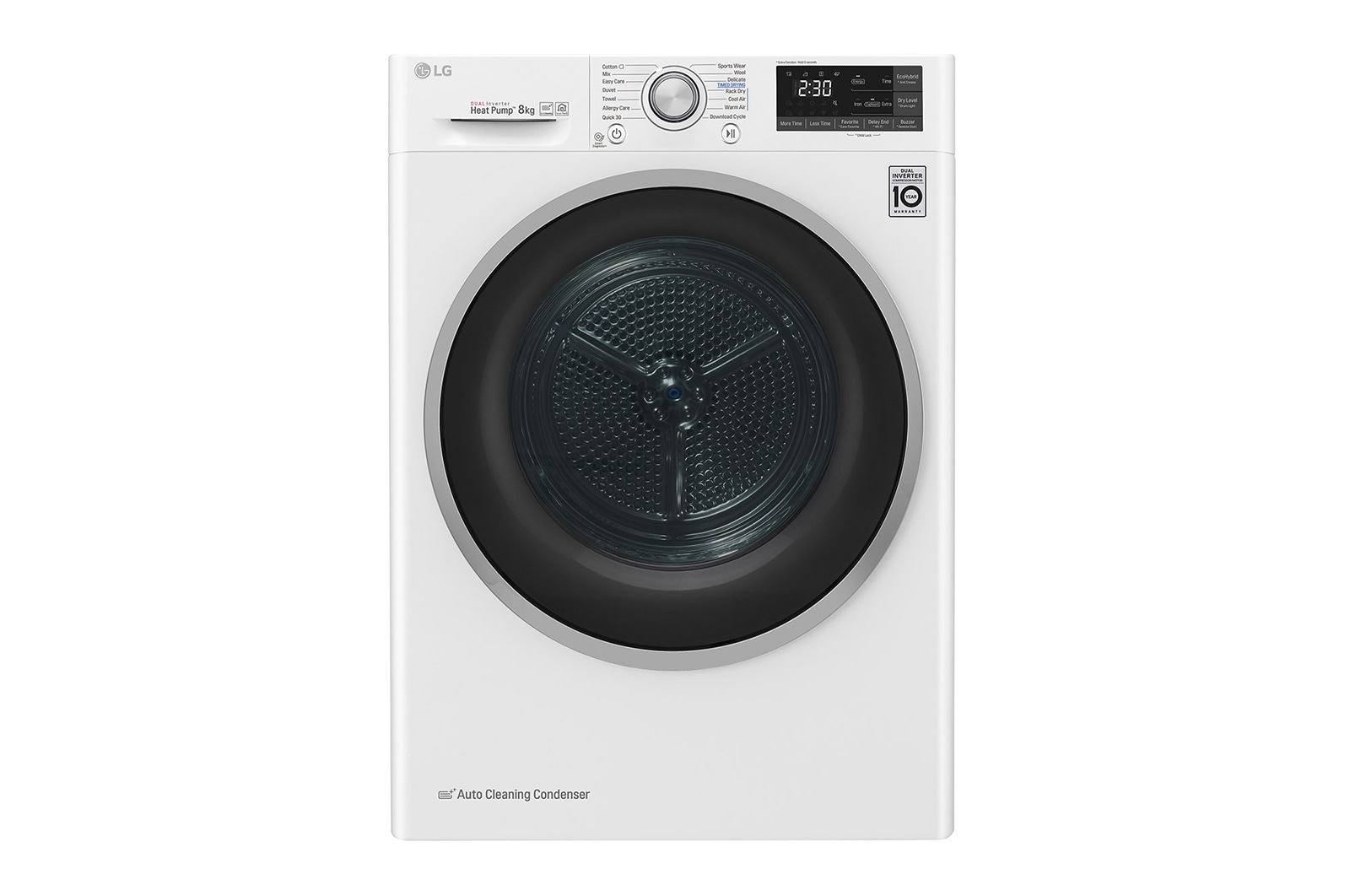 Visning forfra af 8-kg DUAL Inverter Heat Pump™ -tørretumbler med ™ Eco Hybrid™ og Varmepumpe Teknologi P0AQTR2W9