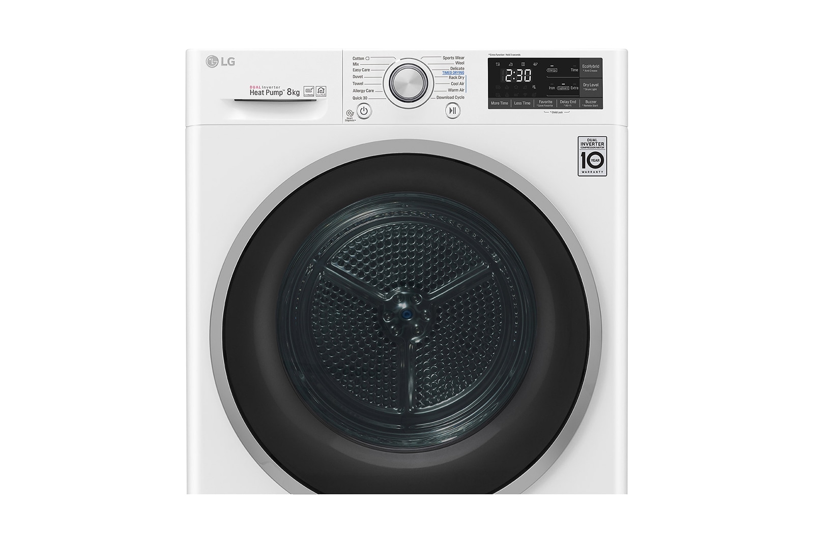 LG 8-kg DUAL Inverter Heat Pump™ -tørretumbler med ™ Eco Hybrid™ og Varmepumpe Teknologi, P0AQTR2W9